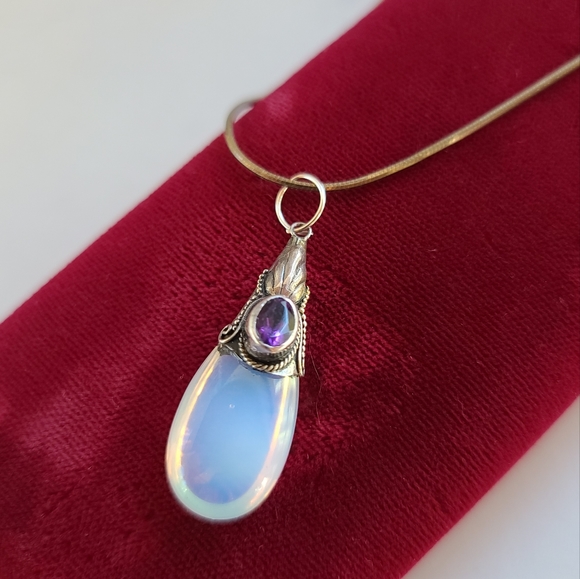 Jewelry - 925 Amethyst Opalite Pendant Necklace